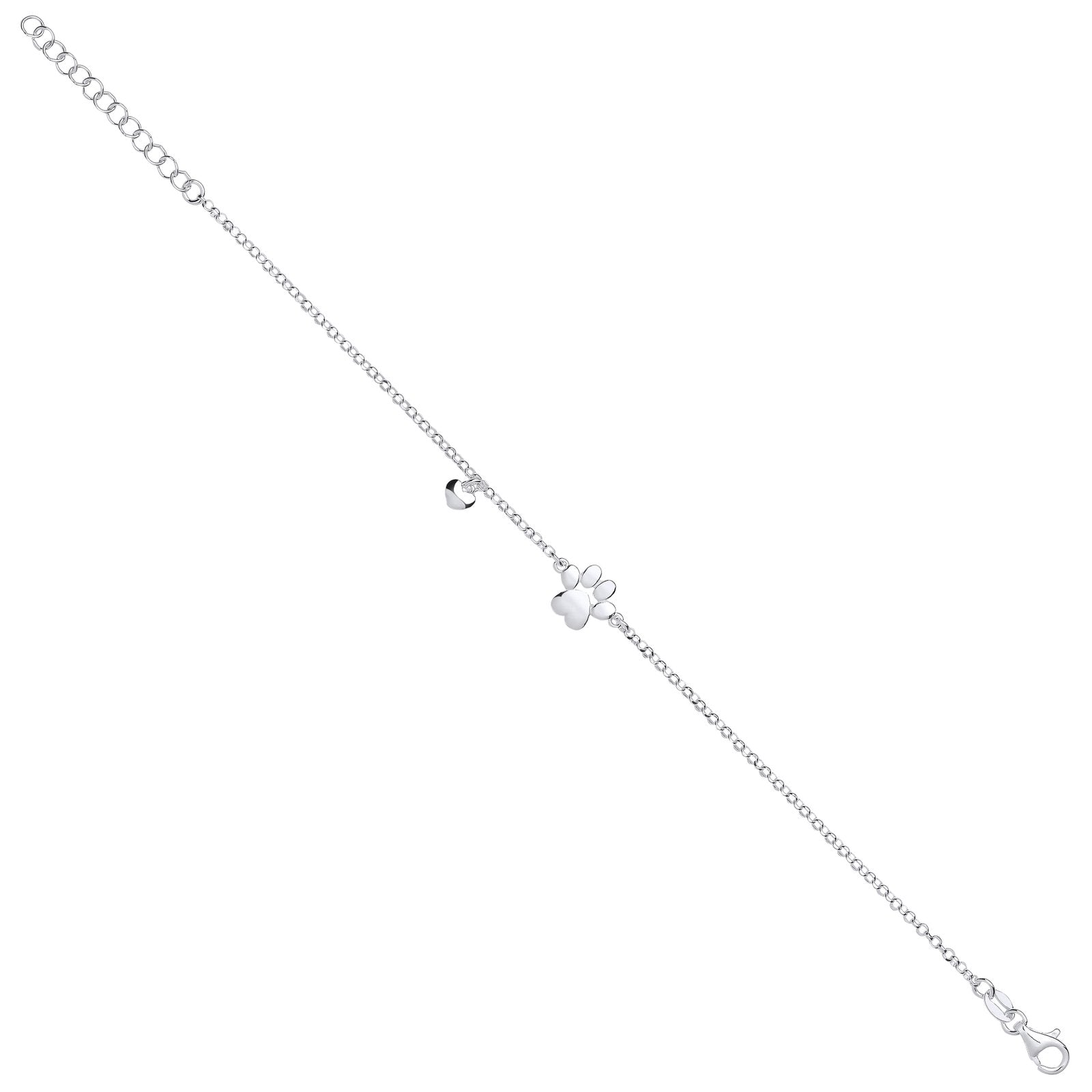 Silver Dog/Cat Paw & Heart Bracelet - Fine Bracelet - Certified Authentic - Swiss Made – Luxury Jewellery by Imperial